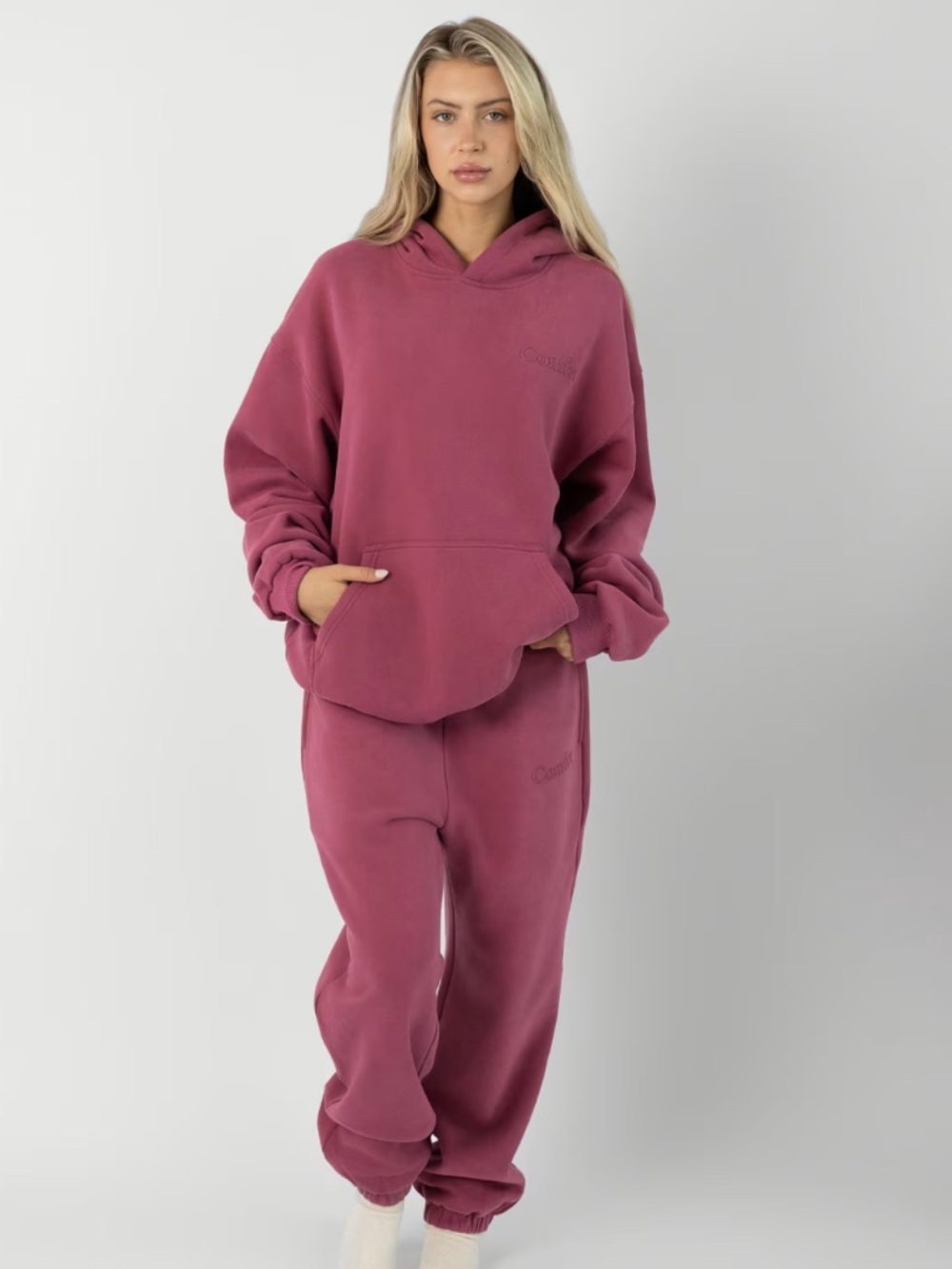 Comfrt Minimalist Berry Hoodie and Sweatpant Set Size 3X